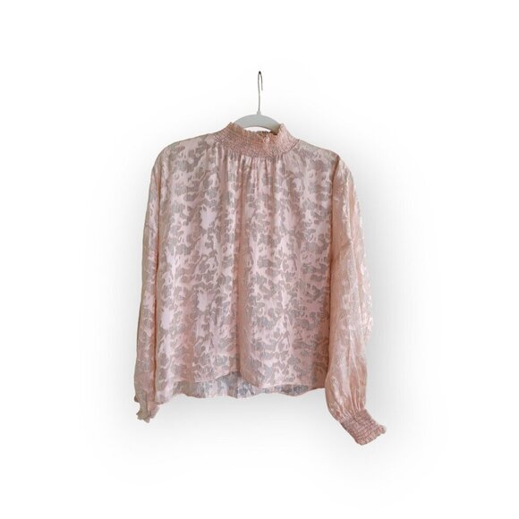 Ladaire Viscose Blend Blouse in Blush & Silver size S - Picture 3 of 11
